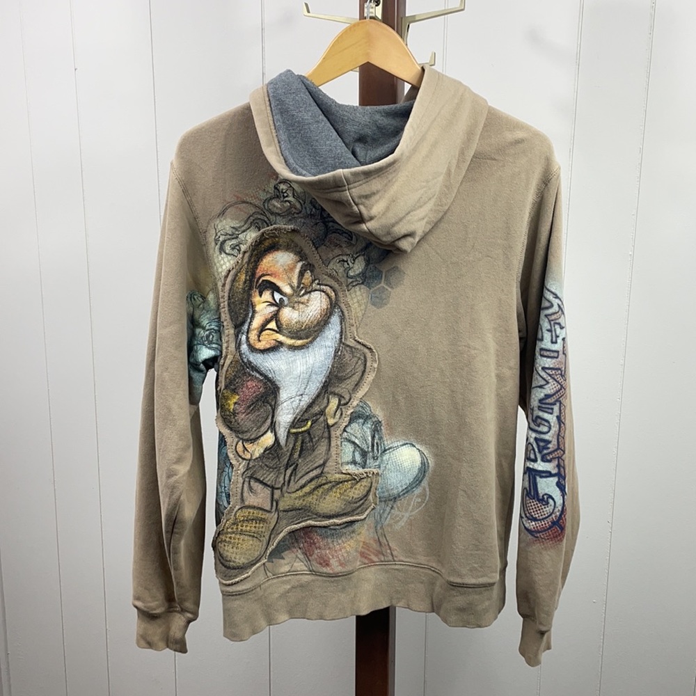 Disney Store Studio Collection Tan Grumpy Full Zip Hoodie Sweater - Picture 6 of 7